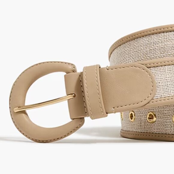 🌷J Crew NWOT Woven Leather/Fabric Belt Medium - Picture 2 of 12